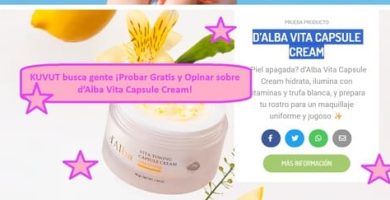 KUVUT busca gente ¡Probar Gratis y Opinar sobre d’Alba Vita Capsule Cream!