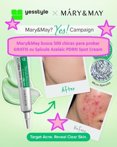 Mary&May busca 500 chicas para probar GRATIS su Spicule Azelaic PDRN Spot Cream