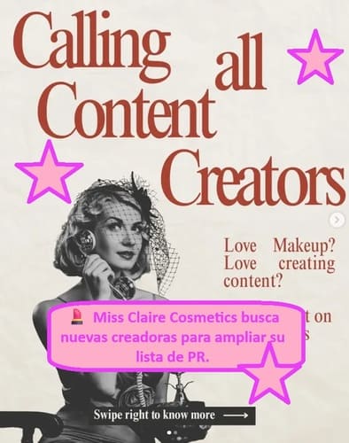 💄 Miss Claire Cosmetics busca nuevas creadoras para ampliar su lista de PR. Descubre cómo apuntarte y optar a futuras colaboraciones y productos beauty. 💗