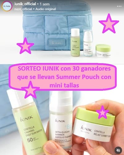 SORTEO IUNIK con 30 ganadores que se llevan Summer Pouch con mini tallas