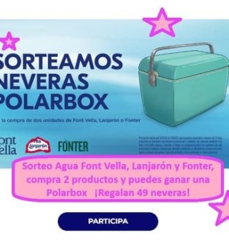 Sorteo Agua Font Vella, Lanjarón y Fonter, compra 2 productos y puedes ganar una Polarbox