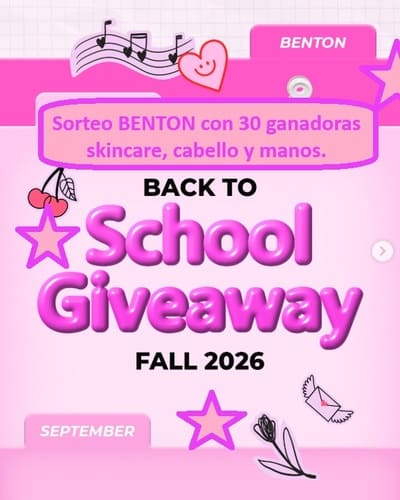Sorteo BENTON con 30 ganadoras skincare, cabello y manos.