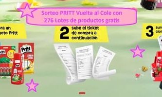 Sorteo PRITT Vuelta al Cole con 276 Lotes de productos gratis