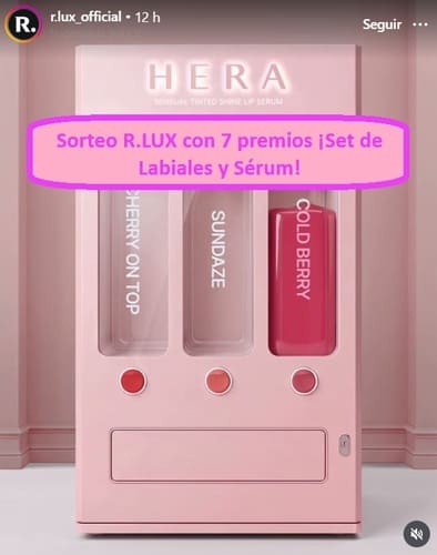 Sorteo R.LUX con 7 premios ¡Set de Labiales y Sérum!