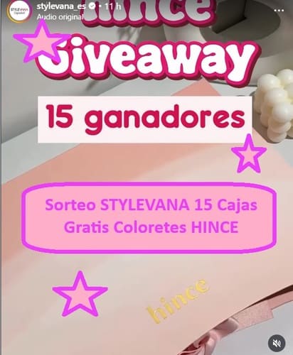 Sorteo STYLEVANA 15 Cajas Gratis Coloretes HINCE