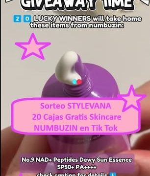 Sorteo STYLEVANA de 20 Cajas Gratis Skincare NUMBUZIN en Tik Tok