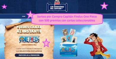 Sorteo por Compra Capitán Findus One Piece con 500 premios con cartas coleccionables