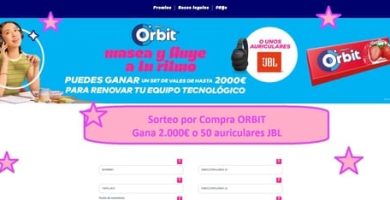 Sorteo por Compra ORBIT, gana 2.000€ o 50 auriculares JBL