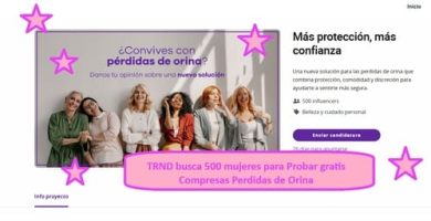 TRND busca 500 mujeres para Probar gratis Compresas Perdidas de Orina