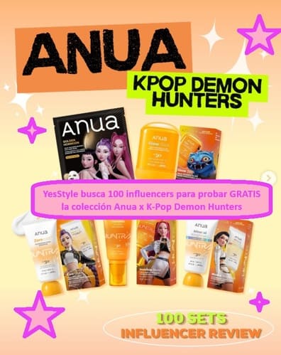 YesStyle busca 100 influencers para probar GRATIS la colección Anua x K-Pop Demon Hunters