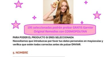 195 seleccionadas podr&aacute;n probar GRATIS Garnier Original Remedies con COSMOPOLITAN