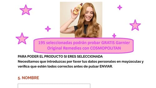 195 seleccionadas podrán probar GRATIS Garnier Original Remedies con COSMOPOLITAN