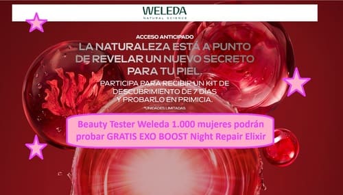 Beauty Tester Weleda 1.000 mujeres podrán probar GRATIS EXO BOOST Night Repair Elixir