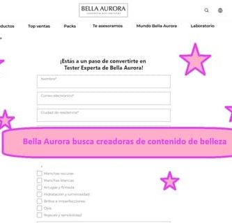 Bella Aurora busca creadoras de contenido de belleza