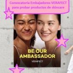 Convocatoria Embajadores VERAFECT para probar productos de skincare
