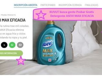 KUVUT busca gente Probar Gratis Detergente ASEVI MAX EFICACIA