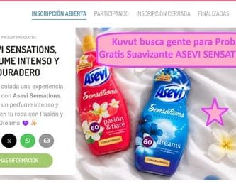 Kuvut busca gente para Probar Gratis Suavizante ASEVI SENSATIONS