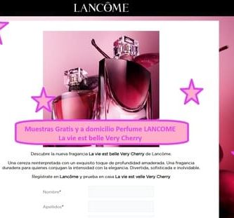 Muestras Gratis Perfume LANCOME La vie est belle Very Cherry