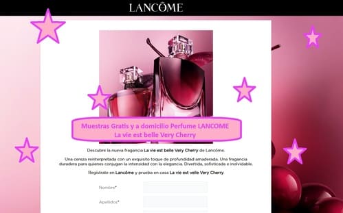Muestras Gratis Perfume LANCOME La vie est belle Very Cherry