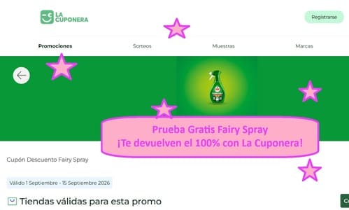 Prueba Gratis Fairy Spray ¡Te devuelven el 100% con La Cuponera!