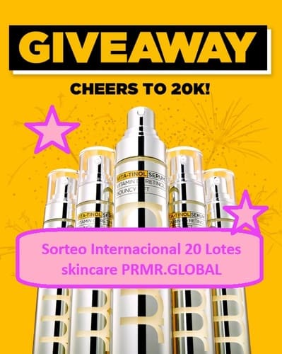 Sorteo Internacional 20 Lotes skincare PRMR.GLOBAL