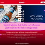 Sorteo Mahou 0,0 Rubia con 62 packs ¡Sabes al momento si has ganado!