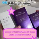 Sorteo STTYLEVANA de 30 Cajas Gratis Skincare MISSHA
