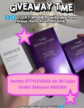 Sorteo STTYLEVANA de 30 Cajas Gratis Skincare MISSHA