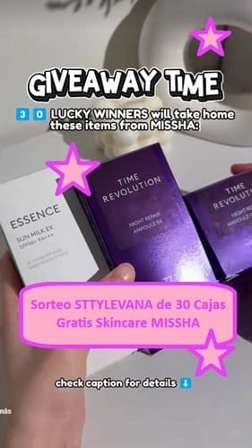 Sorteo STTYLEVANA de 30 Cajas Gratis Skincare MISSHA