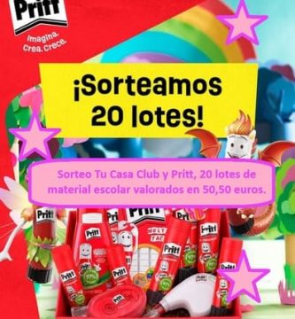 Sorteo Tu Casa Club y Pritt 20 lotes de material escolar valorados en 50,50 euros.