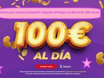 Sorteo por compra Campofrío con 64 Bizum de 100 euros.