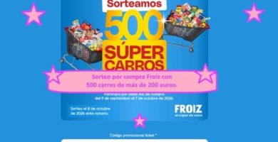 Sorteo por compra Froiz con 500 carros de más de 200 euros.