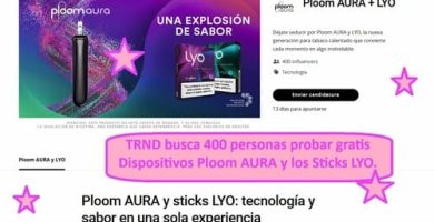 TRND busca 400 personas probar gratis Dispositivos Ploom AURA y los Sticks LYO.