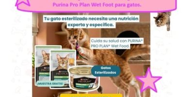 WAMIZ regala 1.000 muestras gratis Purina Pro Plan Wt Foot para gatos.