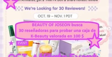BEAUTY OF JOSEON busca 30 reseñadoras para probar una caja de K-Beauty valorada en 100 $