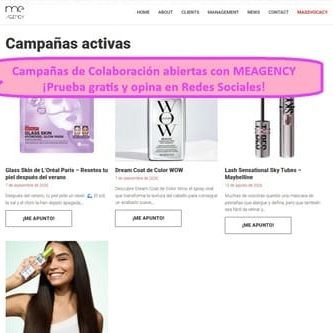 Campañas de Colaboración abiertas con MEAGENCY ¡Prueba gratis y opina!