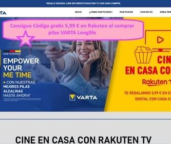 Consigue Código gratis 5,99 € en Rakuten al comprar pilas VARTA Longlife