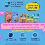 Disponibles 2.600 Reembolsos Prueba Gratis Copos de Avena y Muesli Kölln