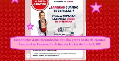 Disponibles 4.000 Reembolsos Prueba gratis pasta de dientes Parodontax Reparación Activa de Encías