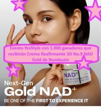 Evento YesStyle con 1.000 ganadores que recibirán Crema Reafirmante 3D No.9 NAD Gold de Numbuzin