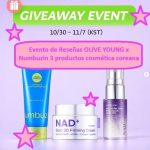 Evento de Reseñas OLIVE YOUNG x Numbuzin 3 productos cosmética coreana