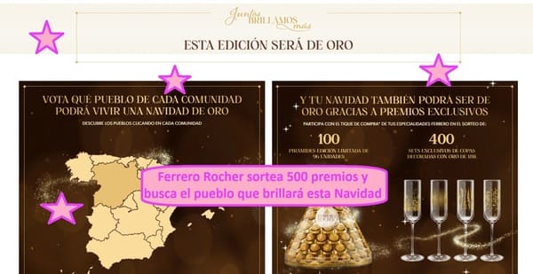 Ferrero Rocher sortea 500 premios y busca el pueblo que brillará esta Navidad