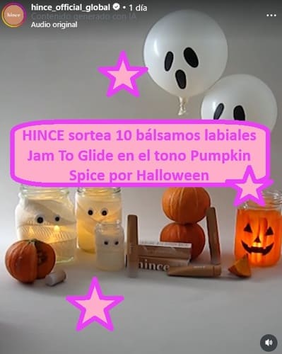 HINCE sortea 10 bálsamos labiales Jam To Glide en el tono Pumpkin Spice por Halloween