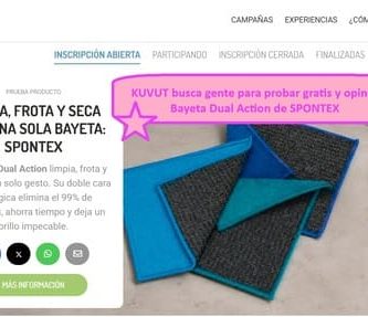 KUVUT busca gente para probar gratis y opinar Bayeta Dual Action de SPONTEX