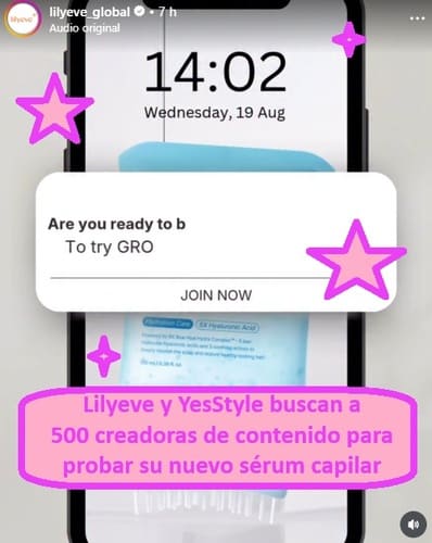 Lilyeve y YesStyle buscan a 500 creadoras de contenido para probar su nuevo sérum capilar