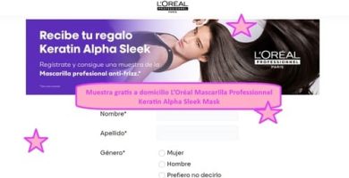Muestra gratis a domicilio L’Oréal Professionnel Keratin Alpha Sleek Mask