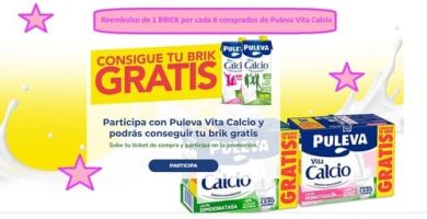 Reembolso de 1 BRICK por cada 6 comprados de Puleva Vita Calcio