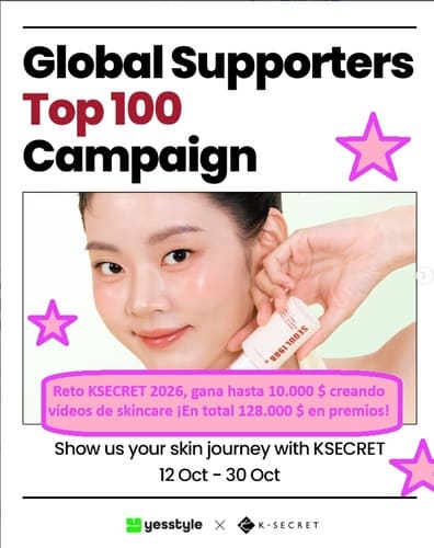 Reto KSECRET 2026, gana hasta 10.000 $ creando vídeos de skincare ¡En total 128.000 $ en premios!