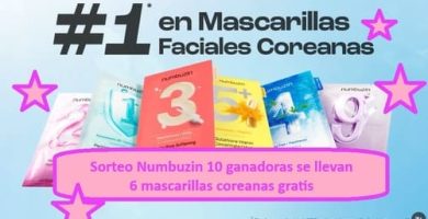 Sorteo Numbuzin 10 ganadoras se llevan 6 mascarillas coreanas gratis