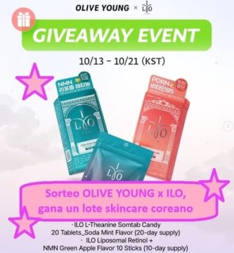 Sorteo OLIVE YOUNG x ILO, gana un lote skincare coreano